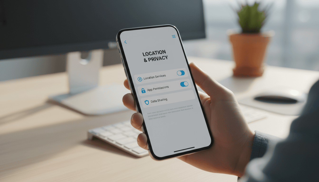 Smartphone showing location tracking