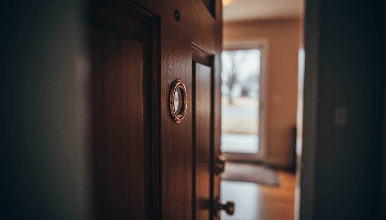 Residential front door representing police entry rights
